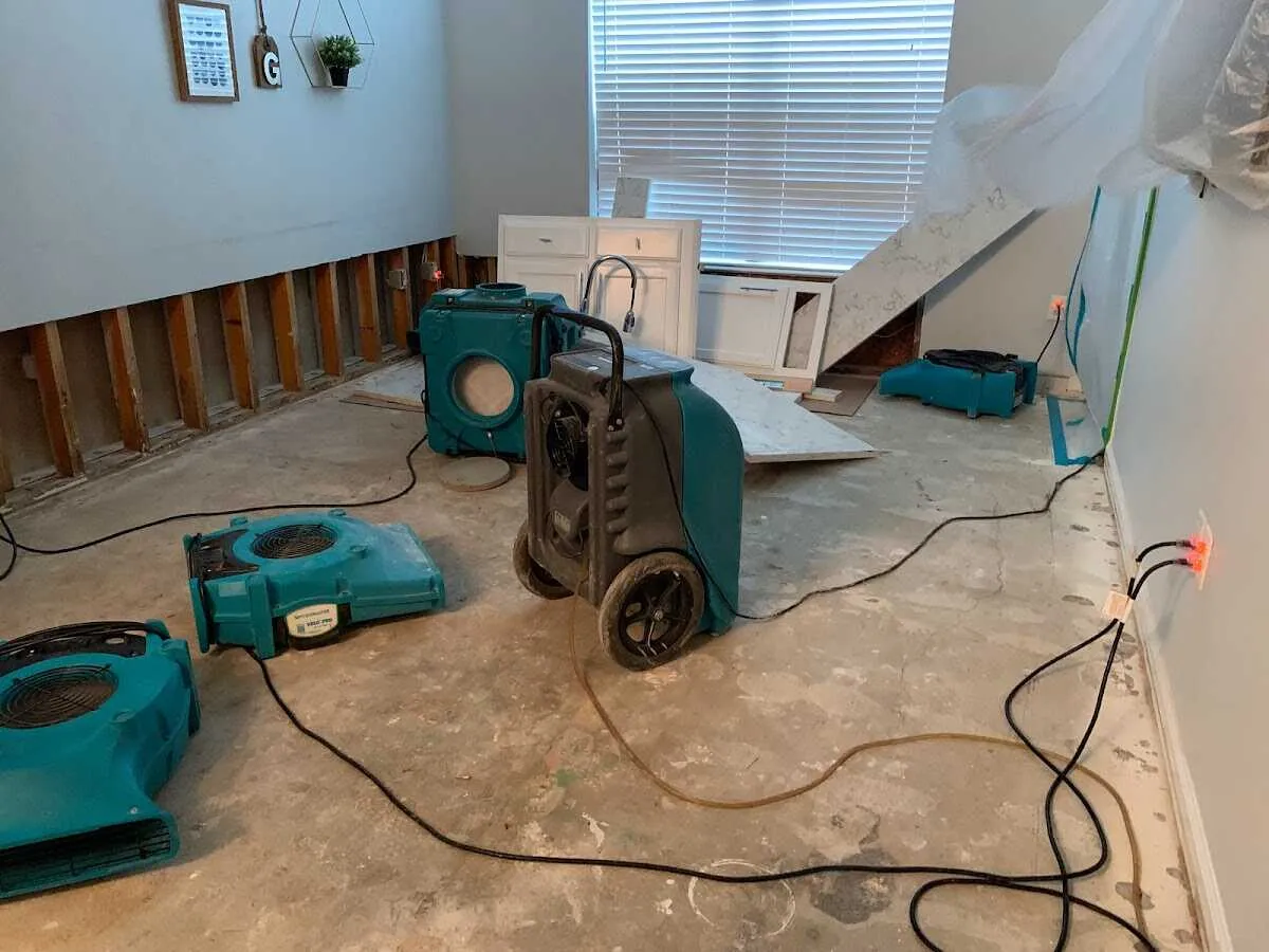 Dehumidifier in flood-cut room for Water Extraction & Removal in Westport